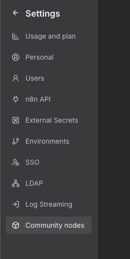 Community Nodes Settings