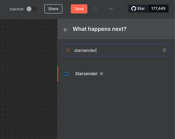 Add node Starsender